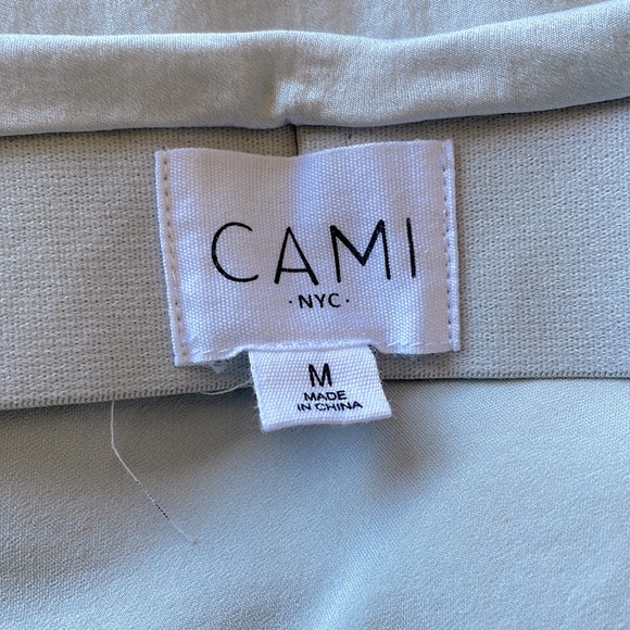 CAMI NYC light silvery gray silk blend midi slip skirt - Picture 4 of 5